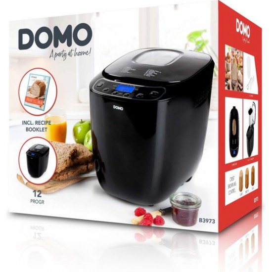 DOMO B3973 Broodbakmachine Timerfunctie, Met display Zwart